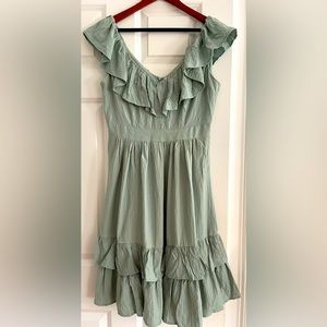 Beautiful mint green sundress! Worn a few times! Great condition; ruffle detail